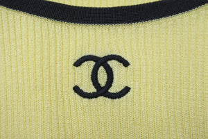 CHANEL シャネル 半袖Ｔシャツ ココマーク トップス ヴィンテージ 95P イエロー チビTシャツ 40 P05191V00233 美品 中古 56195