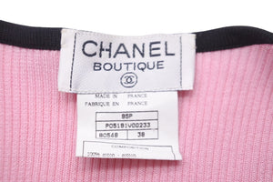 CHANEL シャネル 半袖Ｔシャツ チビT ココマークボタン PO5191V00233 95P ピンク ブラック サイズ38 中古 56196