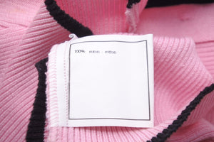 CHANEL シャネル 半袖Ｔシャツ チビT ココマークボタン PO5191V00233 95P ピンク ブラック サイズ38 中古 56196