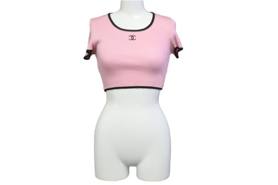 CHANEL シャネル 半袖Ｔシャツ コマーク トップス ヴィンテージ 95P ピンク コットン サイズ38 P05191V00233 美品 中古 56197