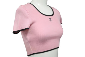 CHANEL シャネル 半袖Ｔシャツ コマーク トップス ヴィンテージ 95P ピンク コットン サイズ38 P05191V00233 美品 中古 56197