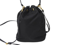 画像をギャラリービューアに読み込む, PRADA プラダショルダーバッグ デュエット Re-Nylon ブラック 1BH038_RV44_F0002_V_UOO ゴールド金具 美品 中古 56209 