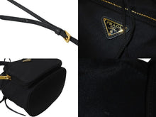 画像をギャラリービューアに読み込む, PRADA プラダショルダーバッグ デュエット Re-Nylon ブラック 1BH038_RV44_F0002_V_UOO ゴールド金具 美品 中古 56209 