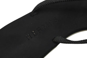 HERMES エルメス サンダル ビーチサンダル カラネラ シェーヌダンクル ラバー レディース ブラック 美品 中古 56220