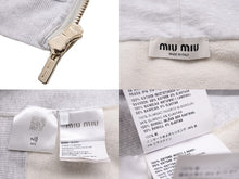 Load image into Gallery viewer, MIUMIU ミュウミュウ パーカー ジップパーカー フーディー グレー サイズS MJL954 S232 12Y6 美品 中古 56226