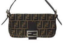Load image into Gallery viewer, FENDI フェンディ ワンショルダーバッグ ズッカ柄 マンマバケット キャンバス レザー ブラウン シルバー金具 美品 中古 56229