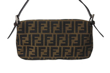 Load image into Gallery viewer, FENDI フェンディ ワンショルダーバッグ ズッカ柄 マンマバケット キャンバス レザー ブラウン シルバー金具 美品 中古 56229