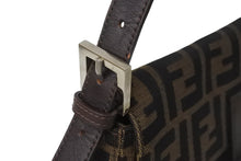 Load image into Gallery viewer, FENDI フェンディ ワンショルダーバッグ ズッカ柄 マンマバケット キャンバス レザー ブラウン シルバー金具 美品 中古 56229