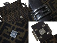 Load image into Gallery viewer, FENDI フェンディ ワンショルダーバッグ ズッカ柄 マンマバケット キャンバス レザー ブラウン シルバー金具 美品 中古 56229