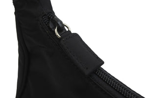 PRADA プラダ ハンドバッグ ワンショルダー MV515 ホーボー ミニバッグ 三角ロゴ ブラック シルバー金具 美品 中古 56231 