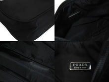 画像をギャラリービューアに読み込む, PRADA プラダ ハンドバッグ ワンショルダー MV515 ホーボー ミニバッグ 三角ロゴ ブラック シルバー金具 美品 中古 56231 