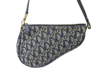 Load image into Gallery viewer, Christian Dior クリスチャンディオール ワンショルダーバッグ サドルポーチ トロッター MC1011 ネイビー ゴールド 良品 中古 56232