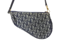 Load image into Gallery viewer, Christian Dior クリスチャンディオール ワンショルダーバッグ サドルポーチ トロッター MC1011 ネイビー ゴールド 良品 中古 56232