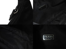 画像をギャラリービューアに読み込む, PRADA プラダ ハンドバッグ ワンショルダー MV515 ホーボー ミニバッグ 三角ロゴ ブラック シルバー金具 美品 中古 56234 