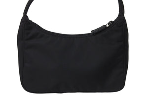 PRADA プラダ ハンドバッグ ワンショルダー MV515 ホーボー ミニバッグ 三角ロゴ ブラック シルバー金具 美品 中古 56234 
