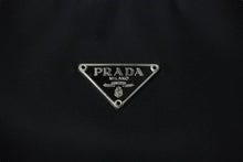 画像をギャラリービューアに読み込む, PRADA プラダ ハンドバッグ ワンショルダー MV515 ホーボー ミニバッグ 三角ロゴ ブラック シルバー金具 美品 中古 56234 