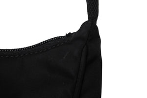 PRADA プラダ ハンドバッグ ワンショルダー MV515 ホーボー ミニバッグ 三角ロゴ ブラック シルバー金具 美品 中古 56234 