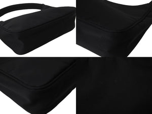 PRADA プラダ ハンドバッグ ワンショルダー MV515 ホーボー ミニバッグ 三角ロゴ ブラック シルバー金具 美品 中古 56234 
