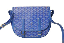 Load image into Gallery viewer, GOYARD ゴヤール ショルダーバッグ ベルヴェデーレPM PVCコーティングキャンバス ブルー シルバー金具 美品 中古 56240
