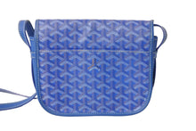 Load image into Gallery viewer, GOYARD ゴヤール ショルダーバッグ ベルヴェデーレPM PVCコーティングキャンバス ブルー シルバー金具 美品 中古 56240