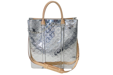 LOUIS VUITTON ルイヴィトン トートバッグ サックプラ LV MIRROR MIRROR メタリック M45884 シルバー金具 美品 中古 56242