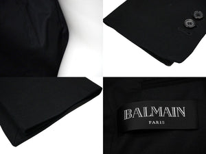 BALMAIN バルマン テーラード ジャケット ブラック アウター コットン T404 C117 サイズ46 美品 中古 56261