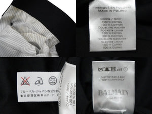 BALMAIN バルマン テーラード ジャケット ブラック アウター コットン T404 C117 サイズ46 美品 中古 56261
