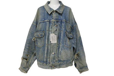 未使用 SAINT MICHAEL セントマイケル BerBerJin デニムジャケット ダメージ加工 SM-A23-0000-C17 サイズL 中古 56275 