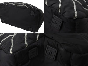 CHANEL シャネル スポーツライン 2WAYボストンバッグ 10番台 A32808 ナイロン ブラック ホワイト 美品 中古 56291