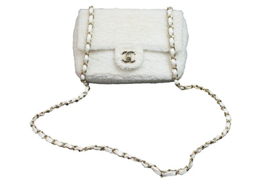 極美品 CHANEL シャネル チェーンショルダーバッグ マトラッセ 28番台 スパンコール ホワイト ゴールド金具 中古 56298