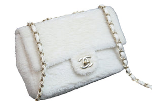 極美品 CHANEL シャネル チェーンショルダーバッグ マトラッセ 28番台 スパンコール ホワイト ゴールド金具 中古 56298
