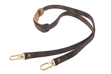 極美品 LOUIS VUITTON ルイヴィトン ショルダーストラップ モノグラム ブラウン ゴールド金具 中古 56302