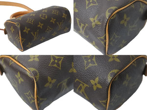 LOUIS VUITTON ルイヴィトン ハンドバッグ ミニスピーディ モノグラム ブラウン M41534 PVC レザー ゴールド金具 美品 中古 56307