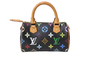 LOUIS VUITTON ルイヴィトン ハンドバッグ M92644 ミニスピーディ モノグラムマルチカラー ブラック ゴールド 美品 中古 56310