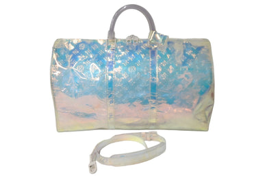 LOUIS VUITTON ルイヴィトン ヴァージルアブロー M53271 モノグラムプリズム キーポル バンドリエール 50 クリア 美品 中古 56312