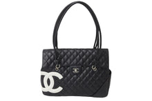 Load image into Gallery viewer, CHANEL シャネル ハンドバッグ カンボンライン ココマーク 10番台 ブラック ラムスキン シルバー金具 美品 中古 56313