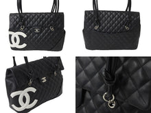 Load image into Gallery viewer, CHANEL シャネル ハンドバッグ カンボンライン ココマーク 10番台 ブラック ラムスキン シルバー金具 美品 中古 56313