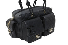 Load image into Gallery viewer, CHANEL シャネル カンボンライン マルチポケットハンドバック 10番代 A25173 ブラック ピンク シルバー金具 美品 中古 56316