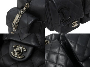 CHANEL シャネル カンボンライン マルチポケットハンドバック 10番代 A25173 ブラック ピンク シルバー金具 美品 中古 56316