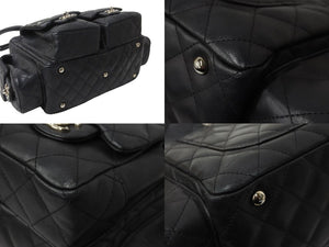 CHANEL シャネル カンボンライン マルチポケットハンドバック 10番代 A25173 ブラック ピンク シルバー金具 美品 中古 56316