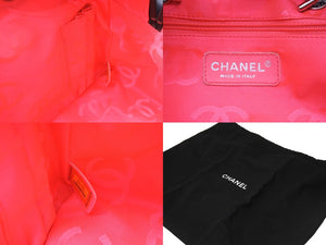 CHANEL シャネル カンボンライン マルチポケットハンドバック 10番代 A25173 ブラック ピンク シルバー金具 美品 中古 56316