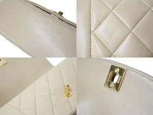 CHANEL シャネル ショルダーバッグ ダイアナ22 マトラッセ チェーン ヴィンテージ 2番台 ベージュ ゴールド金具 美品 中古 56317