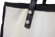 Load image into Gallery viewer, CHANEL シャネル レッツレモンストレート5×5 トートバッグ コットンキャンバス A9288 20番台 シルバー金具 中古 56318