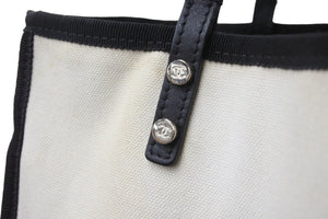CHANEL シャネル レッツレモンストレート5×5 トートバッグ コットンキャンバス A9288 20番台 シルバー金具 中古 56318