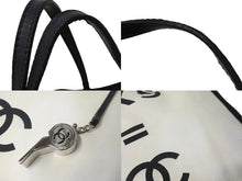 Load image into Gallery viewer, CHANEL シャネル レッツレモンストレート5×5 トートバッグ コットンキャンバス A9288 20番台 シルバー金具 中古 56318