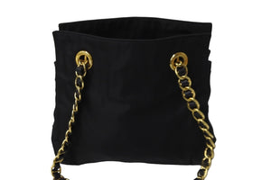 PRADA プラダ トートバッグ チェーンショルダー B4418 ブラック ゴールド金具 美品 中古 56324 