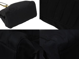 PRADA プラダ トートバッグ チェーンショルダー B4418 ブラック ゴールド金具 美品 中古 56324 