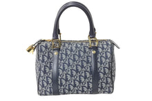 Load image into Gallery viewer, Christian Dior クリスチャンディオール ハンドバッグ トロッター ネイビー キャンバス BOC0092 ゴールド金具 美品 中古 56326