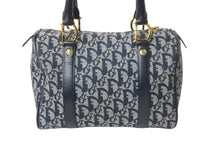 Load image into Gallery viewer, Christian Dior クリスチャンディオール ハンドバッグ トロッター ネイビー キャンバス BOC0092 ゴールド金具 美品 中古 56326