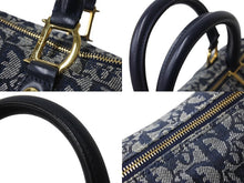 Load image into Gallery viewer, Christian Dior クリスチャンディオール ハンドバッグ トロッター ネイビー キャンバス BOC0092 ゴールド金具 美品 中古 56326